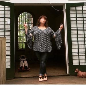 Boho bell sleeve hippie top